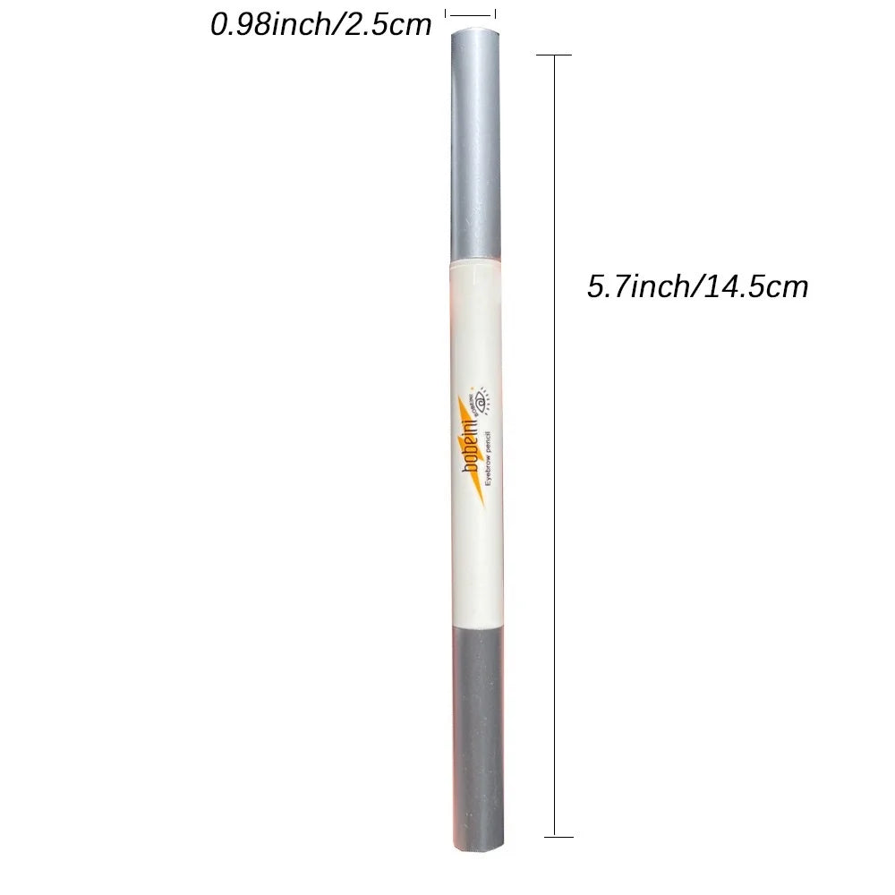 Thin-Head Double-Ended Eyebrow Pencil – Waterproof, Long-Lasting, Auto-Rotate, Brush Tip, Contour, Natural, Certified, Unisex