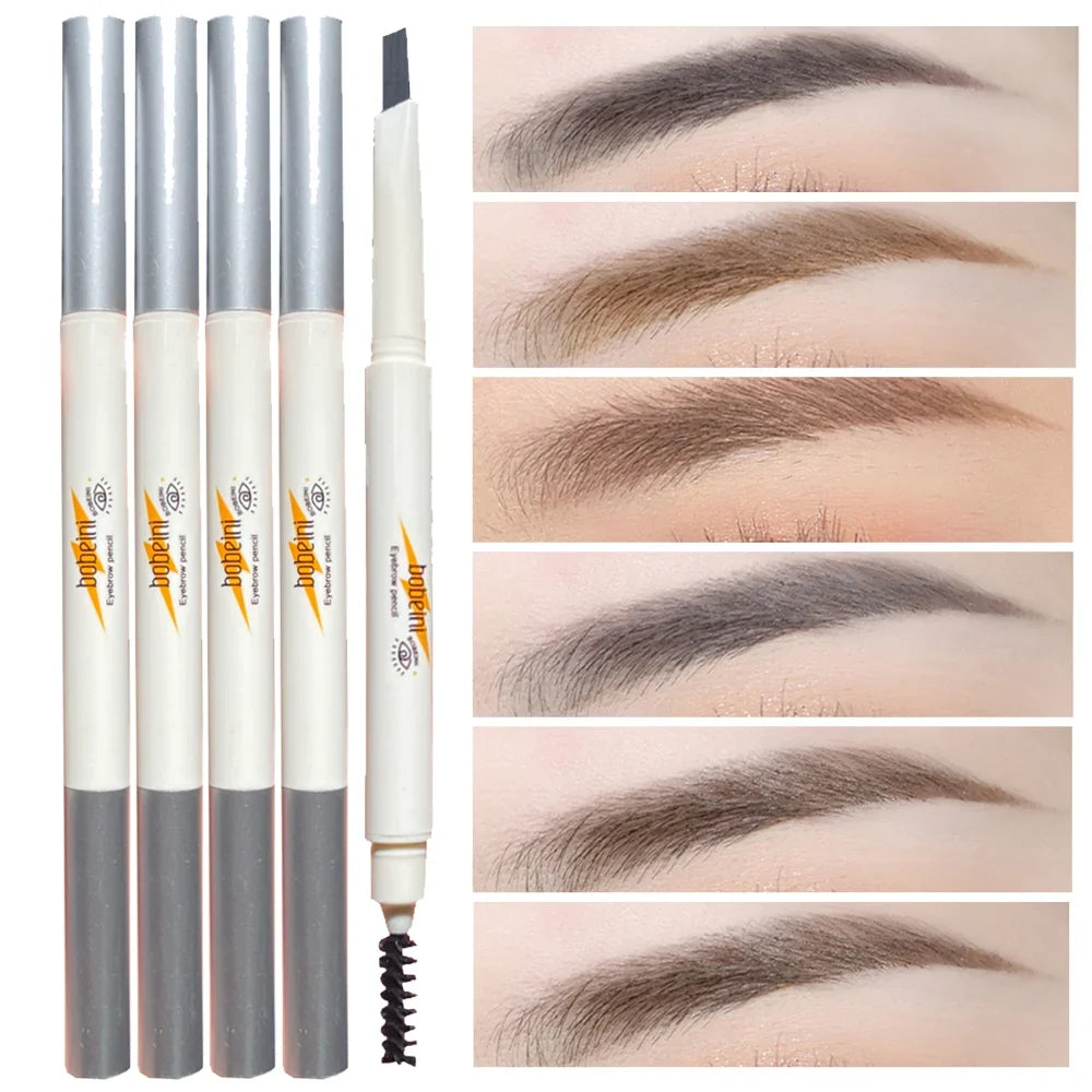 Thin-Head Double-Ended Eyebrow Pencil – Waterproof, Long-Lasting, Auto-Rotate, Brush Tip, Contour, Natural, Certified, Unisex